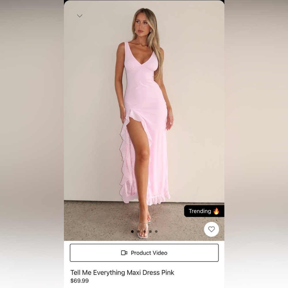 White Fox- Tell me everything maxi pink dress- small